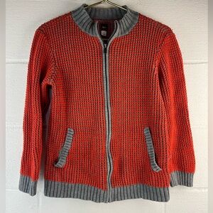 Tea Collection Red Open Knit Full Zip Cardigan Sweater, 12